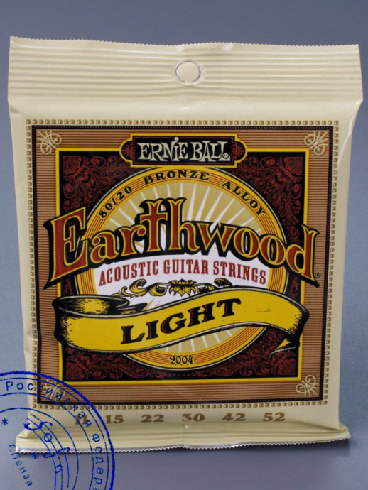 Струны для акустических гитар Ernie Ball Earthwood 2004 бронза 80/20, .011-.052
