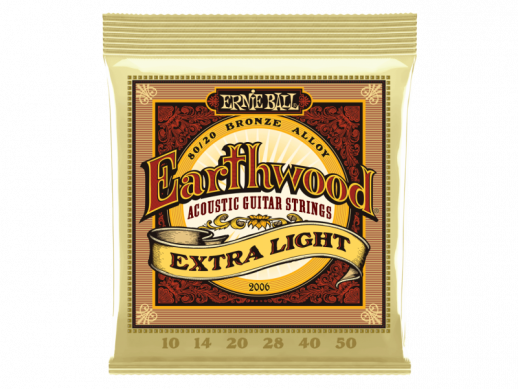 Струны для акустических гитар Ernie Ball Earthwood 2006 бронза 80/20, .010-.050