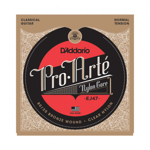 Струны для классических гитар D'Addario EJ-47 прозрачный нейлон/золото, нормальное натяжение, PRO