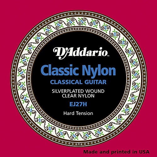 Струны для классических гитар D'Addario J-27H прозрачный нейлон/серебро, сильное натяжение