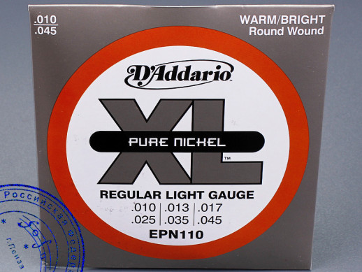 Струны для электрогитар D'Addario EPN110 чистый никель, 10-45