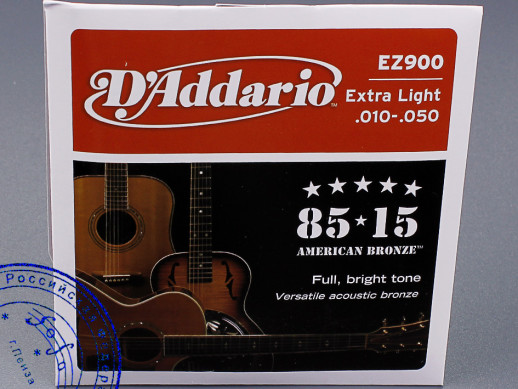 Струны для акустических гитар D'Addario EZ-900 бронза 85/15, .010-.050